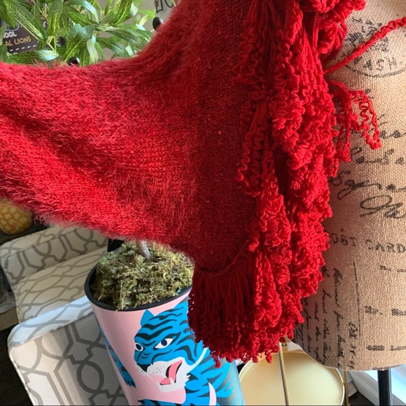 French Rouge style Red sequin sweater cardigan - Picture 6 of 10